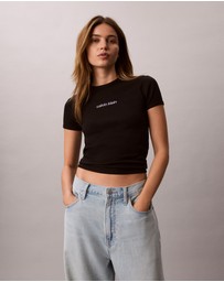 Calvin Klein Jeans - Contour Rib Logo Cropped Tee
