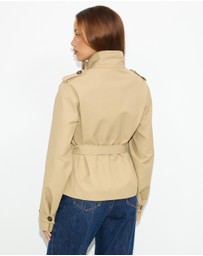 Dazie - Sloane Funnel Neck Cropped Trench