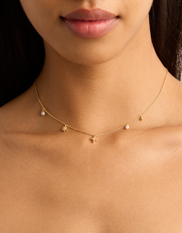 By Charlotte - Gold Live in Peace Choker