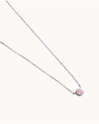 Kirstin Ash - Petite Birthstone Necklace October Pink Tourmaline