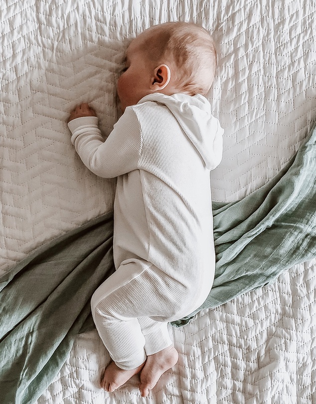 WITH LOVE FOR KIDS - Basics Thick Ribbed Hooded All In One - Babies