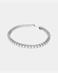 Swarovski - Matrix Tennis bracelet, Round cut, White, Rhodium plated