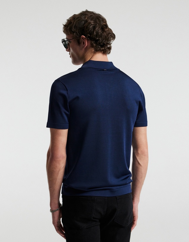 Calibre - Shiny Rayon Polo Navy