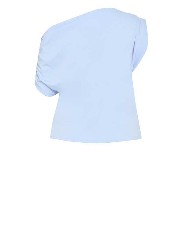 City Chic - Plus size Imani Off Shoulder Top - sky blue