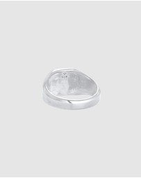 Kuzzoi - ICONIC EXCLUSIVE - Ring Men Signet Ring Enamel Blue Basic in 925 Sterling Silver
