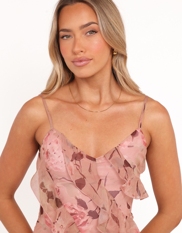 Petal & Pup - Ciao Ruffles Maxi Dress - Pale Pink Floral