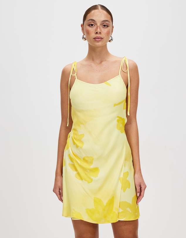 Third Form - Wild Flower Wrap Mini Slip Dress