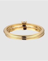 Elli Jewelry - Black Pearl Ring Set in Gold-Plated 925 Sterling Silver
