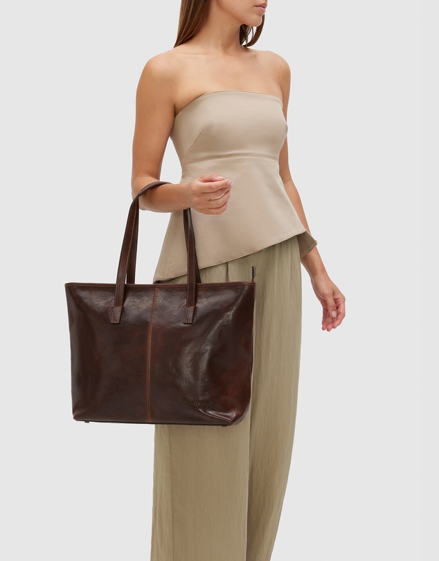 Florence - The Beatrice Brown Leather Tote Work Bag