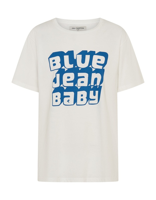 ONE TEASPOON - Blue Jean Baby Boyfriend Tee - White