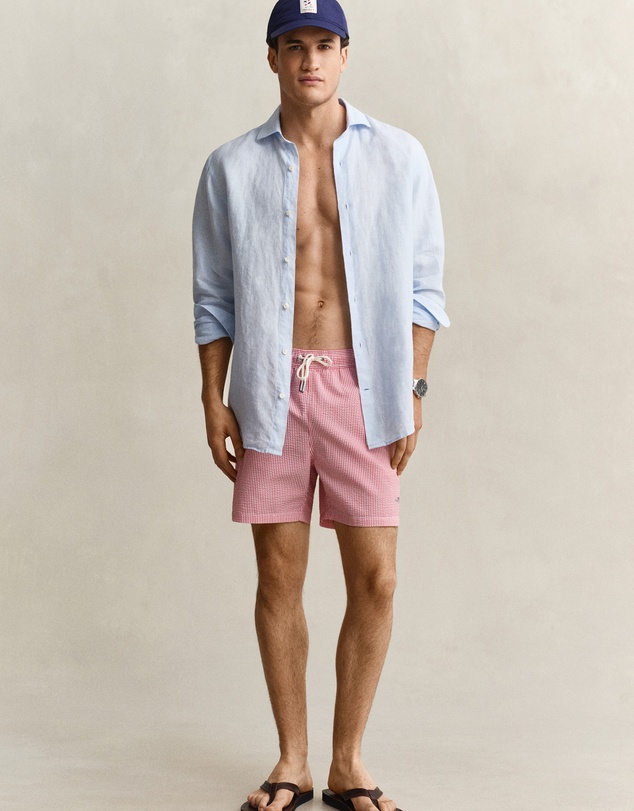 Gant - Striped Seersucker Swim Shorts