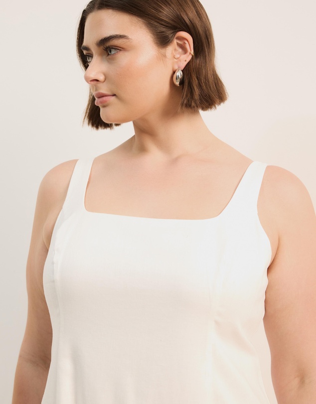 Atmos&Here Curvy - Pippa Sleeveless Linen Blend Midi Dress
