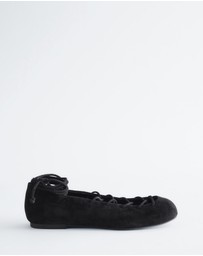 & Other Stories - Lace-Up Leather Ballerina