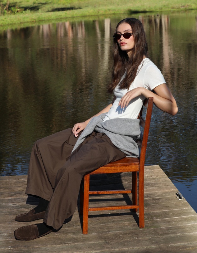 AERE - Organic Cotton Barrel Leg Pants