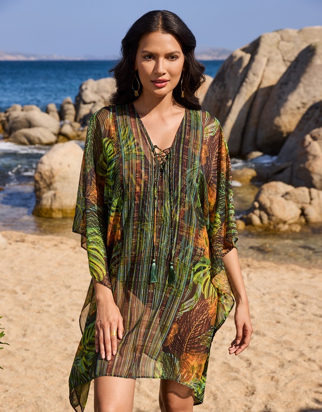 Miraclesuit Swimwear  - Sunset Islet Sheer Chiffon Caftan Beach Cover Up