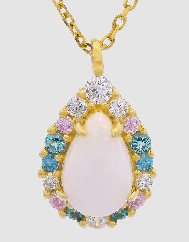 Georgini - GEORGINI WISTERIA CREATED OPAL FLORIBUNDA PENDANT GOLD