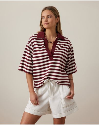 BURGUNDYMILK STRIPE
