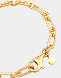Elli Jewelry - Bracelet Women Basic Link Chain 925 Sterling Silver Gold Plated