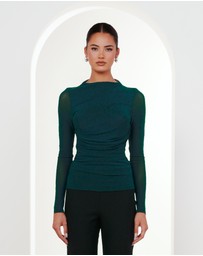 Pilgrim - Louiza Gathered Mesh Top