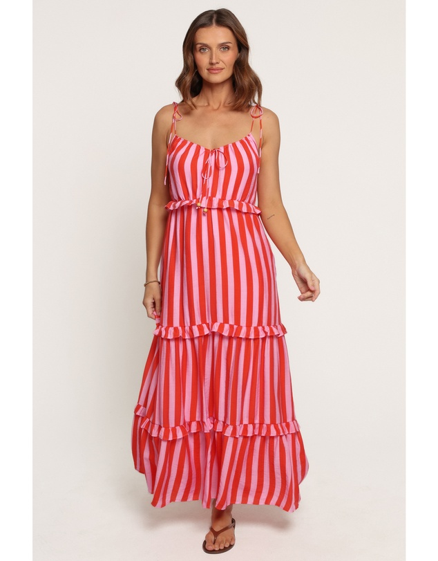 Petal & Pup - Lovella Maxi Dress - Pink/Red Stripe