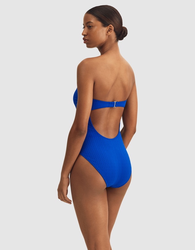 Polo Ralph Lauren - Cable Jacquard Strapless Bandeau or Halter Swimsuit