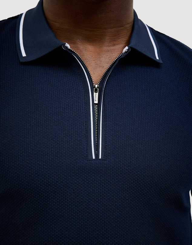 Politix - Morgan Textured Zip-up Polo
