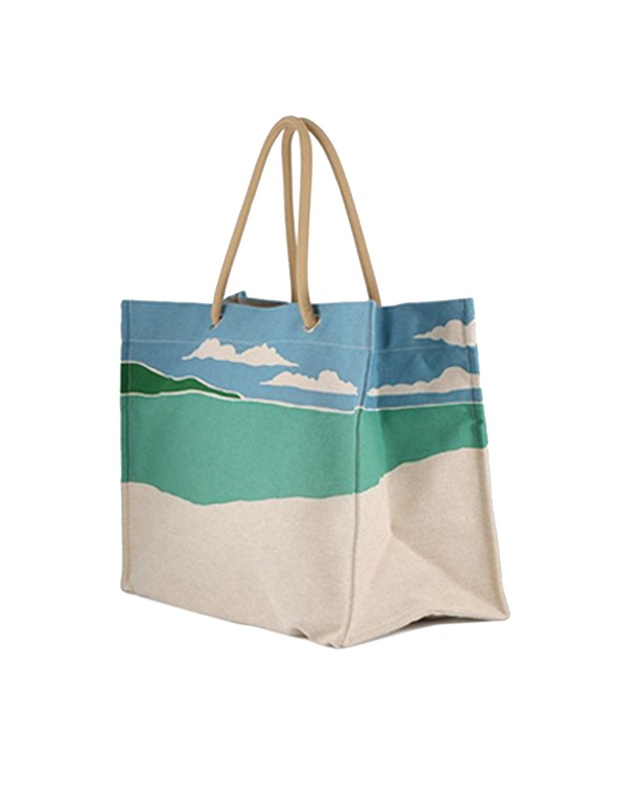 Pre-Loved by Azura Reborn - Pre-Loved Toile Escale a la Plage Beach Bag