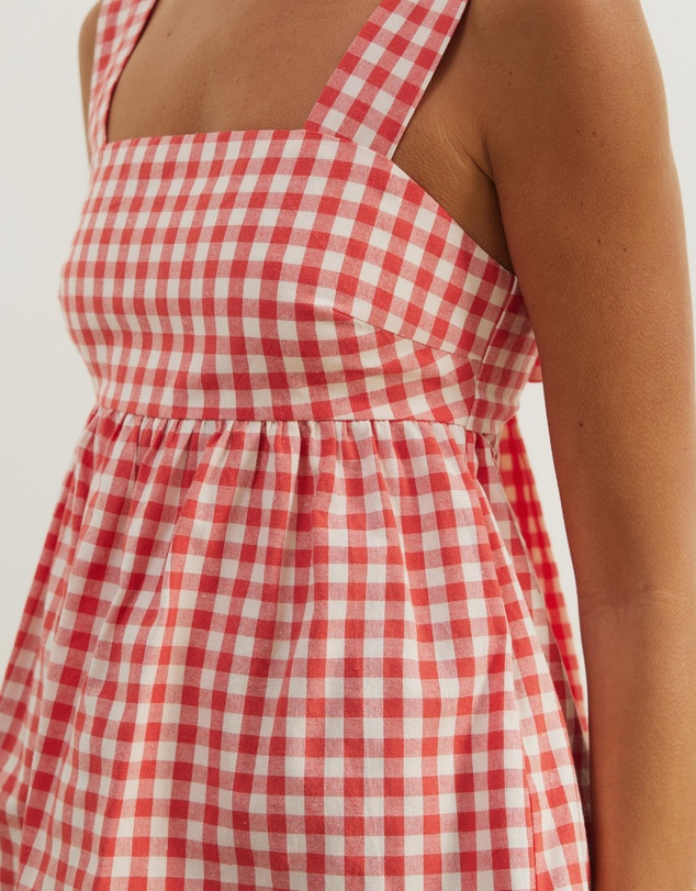Atmos&Here - Billie Self Tie Gingham Top