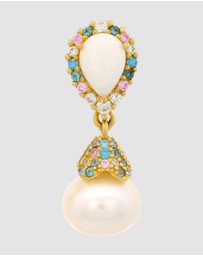 Georgini - GEORGINI WISTERIA CREATED OPAL AND PEARL CASCADE EARRINGS GOLD