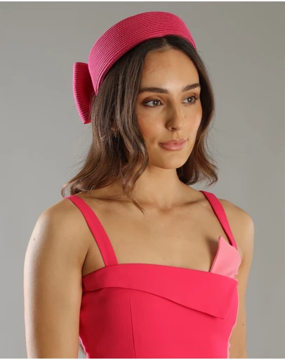 Morgan & Taylor - Tara Racewear Pillbox Hat in Hot Pink