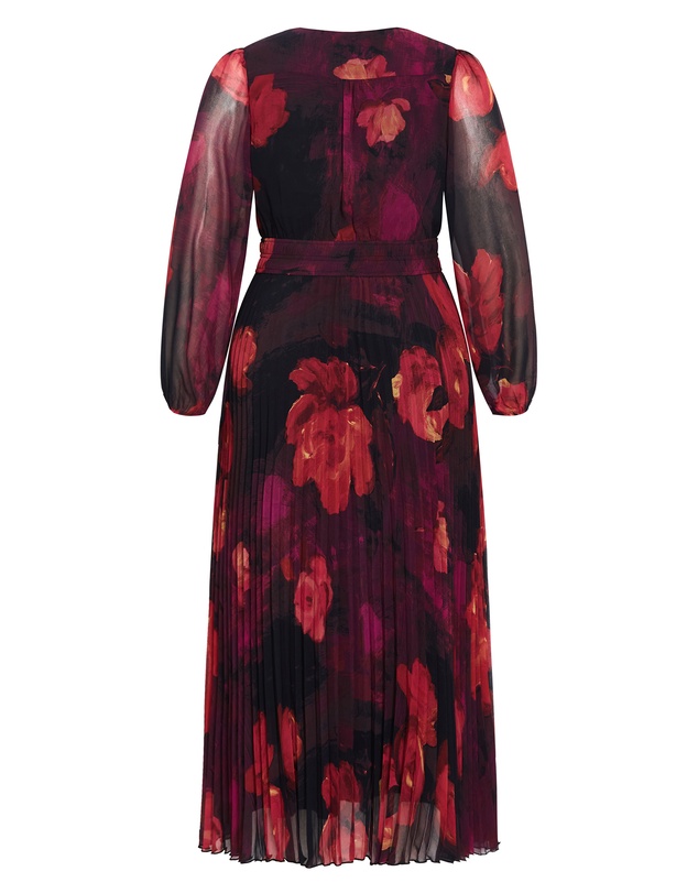 City Chic - Gia Floral Print Pleat Dress