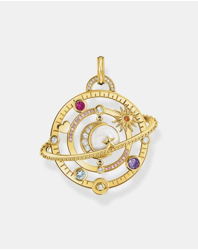 THOMAS SABO - Gold Planetary Ring Pendant with Colourful Stones