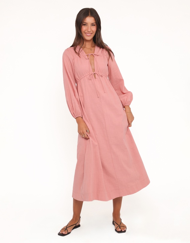 Petal & Pup - Riven Long Sleeve Maxi Dress - Pink