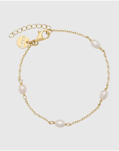 Najo - Tidal Whisper Yellow Gold Pearl Bracelet
