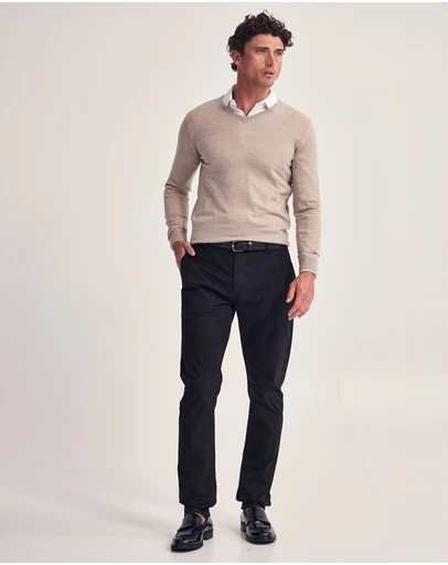Oxford - Basic V-Neck Pure Wool Pullover