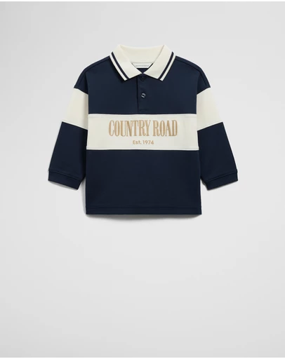 Country Road - Organically Grown Cotton Logo Rugby T-shirt