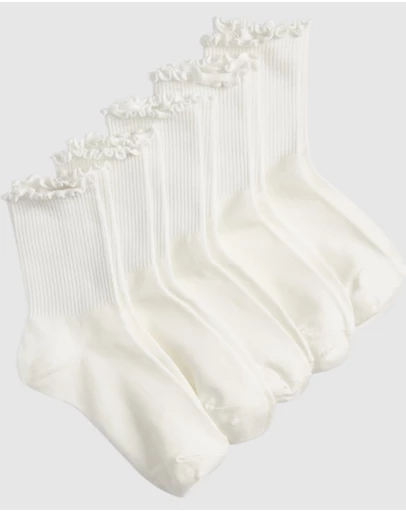 High Heel Jungle - Premium Cotton Frill Edge Socks- 5 Pack