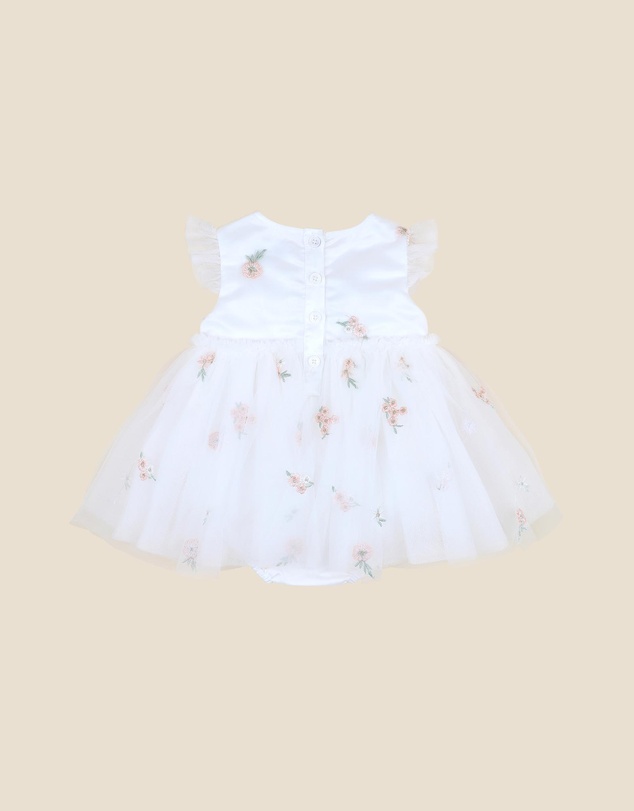 Bebe by Minihaha - Floral Embroidered Tulle Overlay Dress - Babies