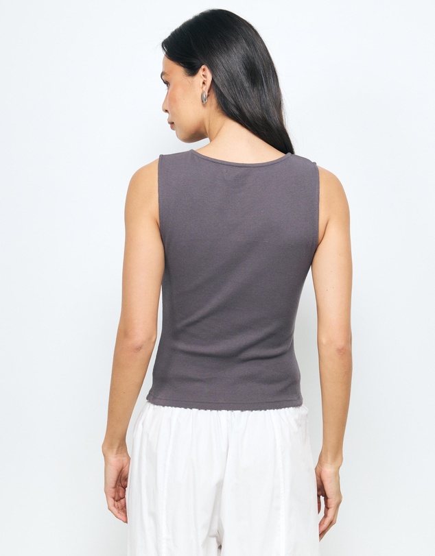 AERE - Ribbed Boat Neck Tank