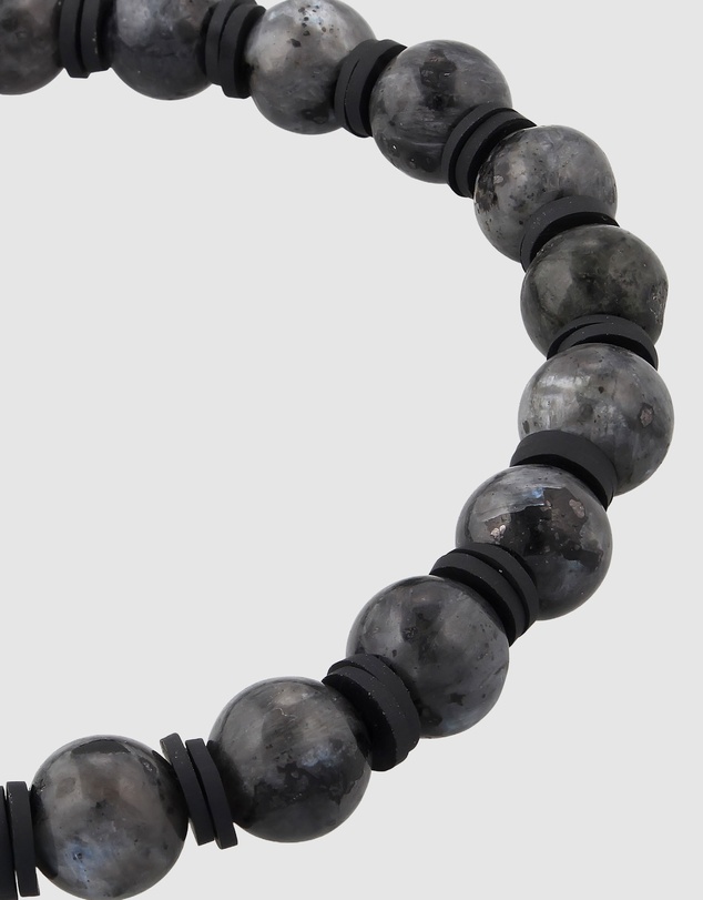 Kuzzoi - ICONIC EXCLUSIVE - Lavakite and Lava Bead Bracelet with Sterling Silver Elements