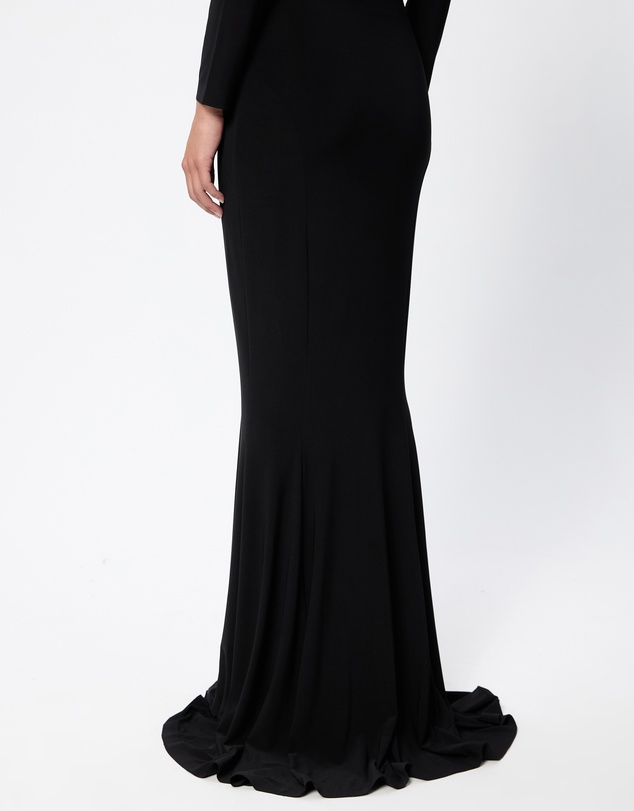 Norma Kamali - 3/4 Sleeve Cowl Neck Fishtail Gown