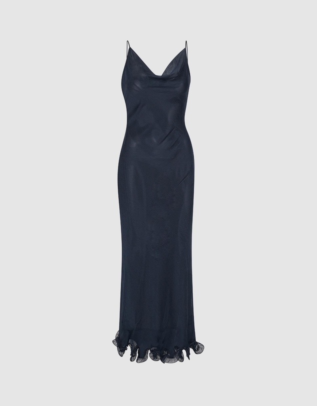 ROTATE - Chiffon Ruffle Slip Dress