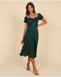 Petal & Pup - Mickenna Sweetheart Frill Midi Dress - Emerald
