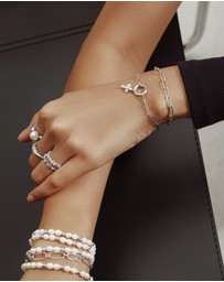 Ania Haie - Silver Shell Pearl Cross Charm
