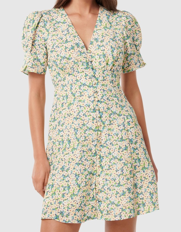 Forever New - Saffron Printed Linen Mini Sun Dress