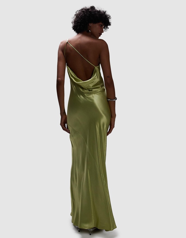 TOPSHOP - Asymmetric One Shoulder Open Back Midi Occasion Dress
