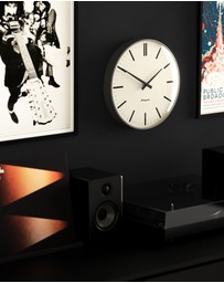 Newgate - Newgate Radio City Wall Clock Bold Black Marker Dial - Matte Blizzard Grey