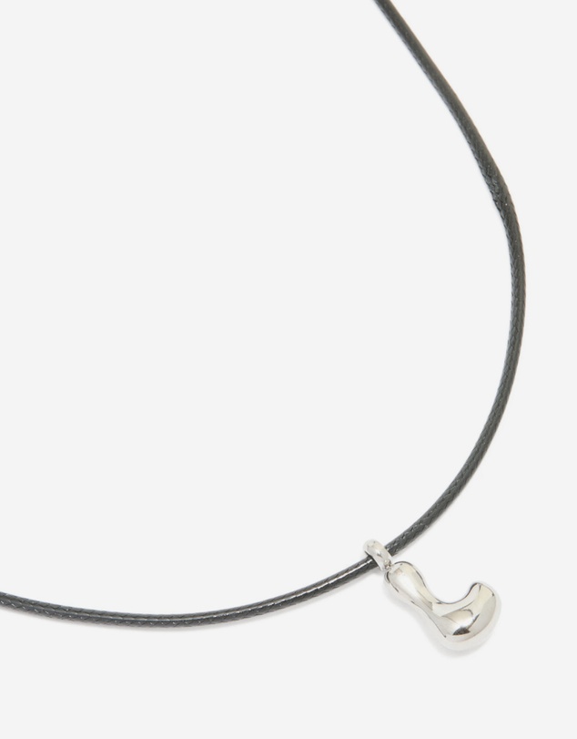 Lovisa - Waterproof Stainless Steel Bubble Large Bubble Letter L Cord Necklace