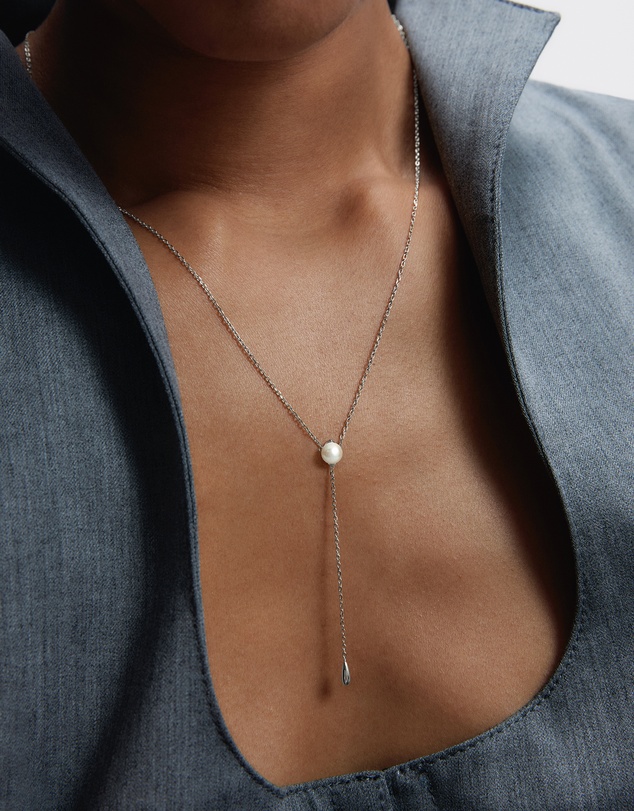 PDPAOLA - Pearl Stella Silver Necklace