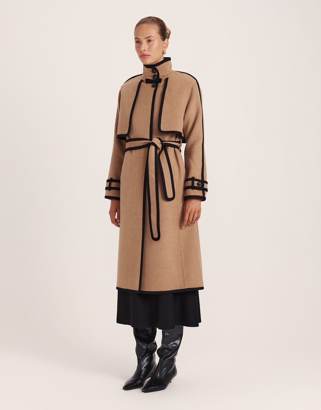 SABA - Kayla Wool Contrast Long Coat